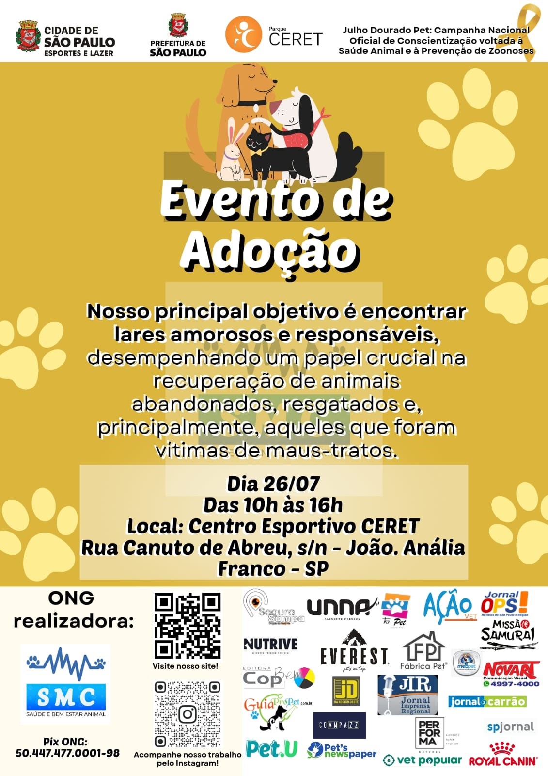 Campanha de adoção de pets